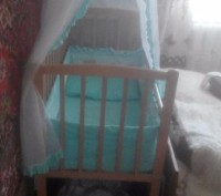 Дитяче ліжечко на шарнірах, виготовлена із натурального дерева. Три положення, м. . фото 5