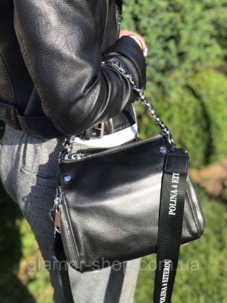 Модная кожаная сумочка Polina & Eiterou , очень качественная мягкая кожа, дорога. . фото 2
