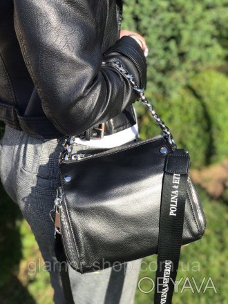 Модная кожаная сумочка Polina & Eiterou , очень качественная мягкая кожа, дорога. . фото 1
