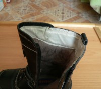 Продам зимние кожаные сапожки для девочки фирмы "Antilopa" чёрного цвета, внутри. . фото 5