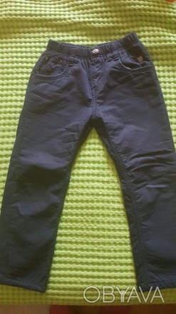 Темно-синего цвета брюки на тоненьком флисе в идеальном состоянии. На талии рези. . фото 1