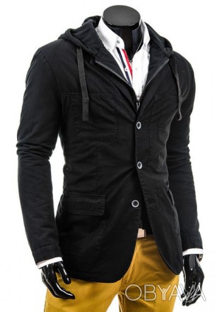 Модная мужская куртка-пиджак выполнена из натурального хлопка. Приталенная, тепл. . фото 1