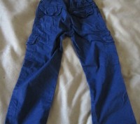 брюки синие, длинна 56 см,на рост 100см. Ткань хлопок. . фото 3