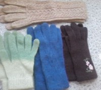 Новые перчатки, синие с ажурным узором, коричневые с вышивкой, салатовые , расцв. . фото 2