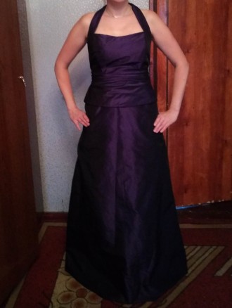 Обалденное платье(юбка+топ) в пол,переливающееся,темно-фиолетовое!Размер 46(може. . фото 3
