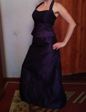 Обалденное платье(юбка+топ) в пол,переливающееся,темно-фиолетовое!Размер 46(може. . фото 4