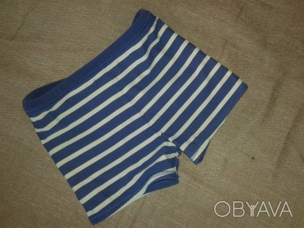 б\у в отличном состоянии синие в полоску шорты для плавания на мальчика 7-9 лет . . фото 1