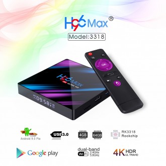 Приставка H96 Max 2019 года выпуска. Работает на android 9.0 версии. 
Процессор. . фото 6