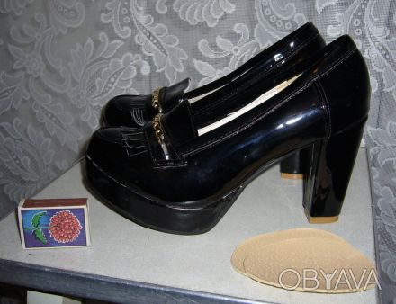 чёрные туфли, женские, новые, 38 размер, высокий каблук

п.с. При покупке с по. . фото 1