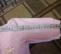 Комбинезон -человечек розовый махровый . С вышивкой мишка на ножках и на комбине. . фото 6