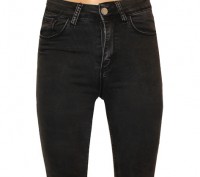 Узкие джинсы в винтажном стиле с ультразавышенной талией.  Выполнены из эластичн. . фото 4