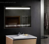 Зеркало с LED подсветкой и рисунком станет ярким и стильным акцентом вашей ванно. . фото 2