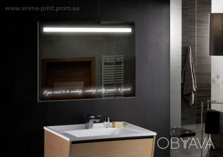 Зеркало с LED подсветкой и рисунком станет ярким и стильным акцентом вашей ванно. . фото 1