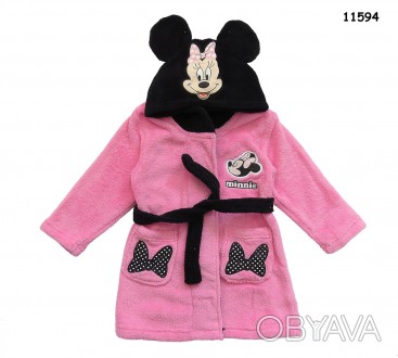 Халат Minnie Mouse для девочки
Пояс по бокам пришит к халатику, на спинке на по. . фото 1