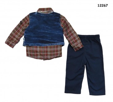 Костюм-тройка для мальчика
рубашка, джинсовая жилетка и брюки (темно-синие). Га. . фото 3