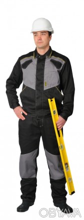 Рабочий мужской  костюм темно-серый  изготовлен из смесовой саржи повышенной пло. . фото 1