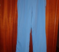 Спортивные голубые штаны на подкладке. ПОТ - 28 (на резинке), ДИ - 93, ДИ (внутр. . фото 3