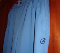 Спортивные голубые штаны на подкладке. ПОТ - 28 (на резинке), ДИ - 93, ДИ (внутр. . фото 4