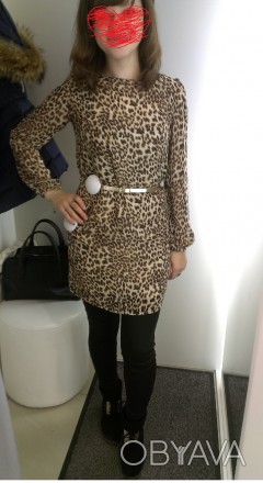 Леопардовое платье фирмы Oodji. Вы будете шикарны в нем!!!Размер 36, небольшая М. . фото 1