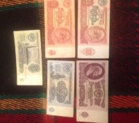 Советские бумажные деньги номиналом 1, 3, 5, 10, 25 рублей. Есть купоны 94-95 г.. . фото 2