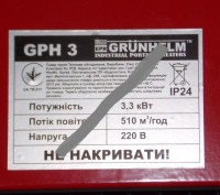 Электронагреватель GRUNHELM GPH3 предназначен для обогрева жилых и хозяйственных. . фото 3
