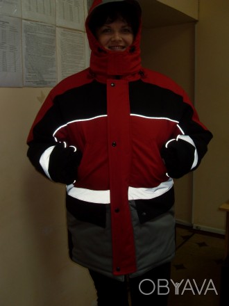 Зимняя, рабочая, утепленная куртка, мужская, ткань оксфорд, водоотталкивающая. Ц. . фото 1