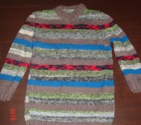 Вязаный свитер_туника для девочки 6-8 лет. Рукав 41 см . Длина 55,5 см. Очень кр. . фото 2