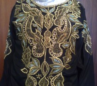 Хиджаб (мусульманское платье), обшитое натуральным речным жемчугом и бисером, с . . фото 3