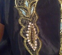 Хиджаб (мусульманское платье), обшитое натуральным речным жемчугом и бисером, с . . фото 5