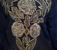 Хиджаб (мусульманское платье), обшитое натуральным речным жемчугом и бисером, с . . фото 4