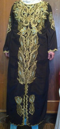 Хиджаб (мусульманское платье), обшитое натуральным речным жемчугом и бисером, с . . фото 1