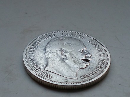 Германская империя ,Пруссия. 2 марки 1877 года, А Вильгельм 1. Серебро.оригинал.. . фото 6
