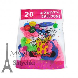 Набор воздушных цветных шариков, 20 шт. в упаковке, размер шарика 8 на 4см. Цена. . фото 3