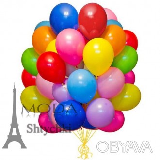 Набор воздушных цветных шариков, 20 шт. в упаковке, размер шарика 8 на 4см. Цена. . фото 1