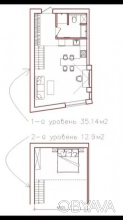 Продам 1-но комн квартиру на Таирова , ЖК Тирасс 48 м2 , 2да уровня . 
В квартир. Киевский. фото 1
