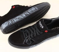 Код: 2303
Мужские спортивные туфли черные из натуральной замши на шнурках, с бе. . фото 3