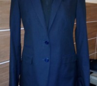 Продам пиджак Massimo Dutti темносерого цвета в тонкую полоску,практически новый. . фото 2