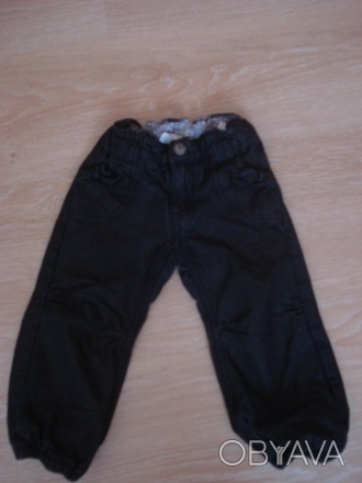 Тепленькие штанишки с хлопковой подкладкой. Размер указан 2-3года, рост 98, но м. . фото 1
