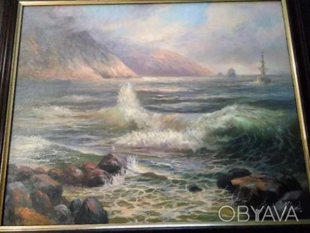 Картина художника Чемоданова А.Б."Прибой у крымских берегов". Размер 40смх50см.. . фото 1