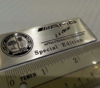 Эмблема наклейка из аллюминиевого сплава на Mercedes Benz "AMG Special Edition".. . фото 7