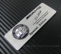 Эмблема наклейка из аллюминиевого сплава на Mercedes Benz "AMG Special Edition".. . фото 5