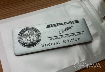 Эмблема наклейка из аллюминиевого сплава на Mercedes Benz "AMG Special Edition".. . фото 1