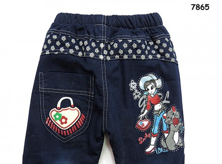 Теплые джинсы для девочки
Украшены принтами, пояс на широкой резинке. Утеплены . . фото 5