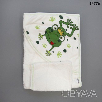 Махровое полотенце-уголок "Лягушка" с варежкой для купания
Цена 182 грн
Размер. . фото 1