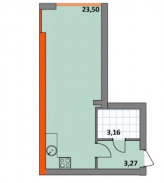 Квартира в Ирпене в обжитом районе. Площадь 30,3 м2 на 16/17 этаже. В квартире а. . фото 3