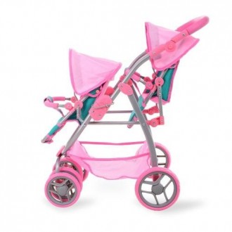 Коляска для куклы 9662D - двухместная коляска для прогулок с любимыми куклами, в. . фото 4