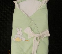Одеяло-конверт нежно зеленого цвета в хорошем состоянии (на внутренней стороне е. . фото 2