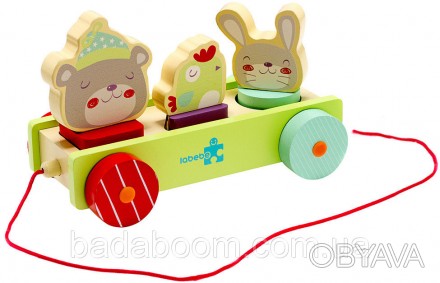 Деревянная игрушка Labebe Animal pull toy в виде машинки, надолго займет вашего . . фото 1