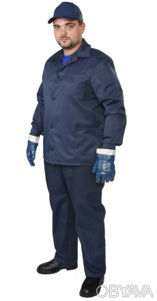 Синий рабочий костюм ткань Грета 
Куртка прямого силуэта с центральной сквозной. . фото 1