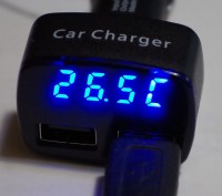 Мощная Автомобильная зарядка 4.5А, Амперметр, вольтметр, термометр на два USB вы. . фото 8
